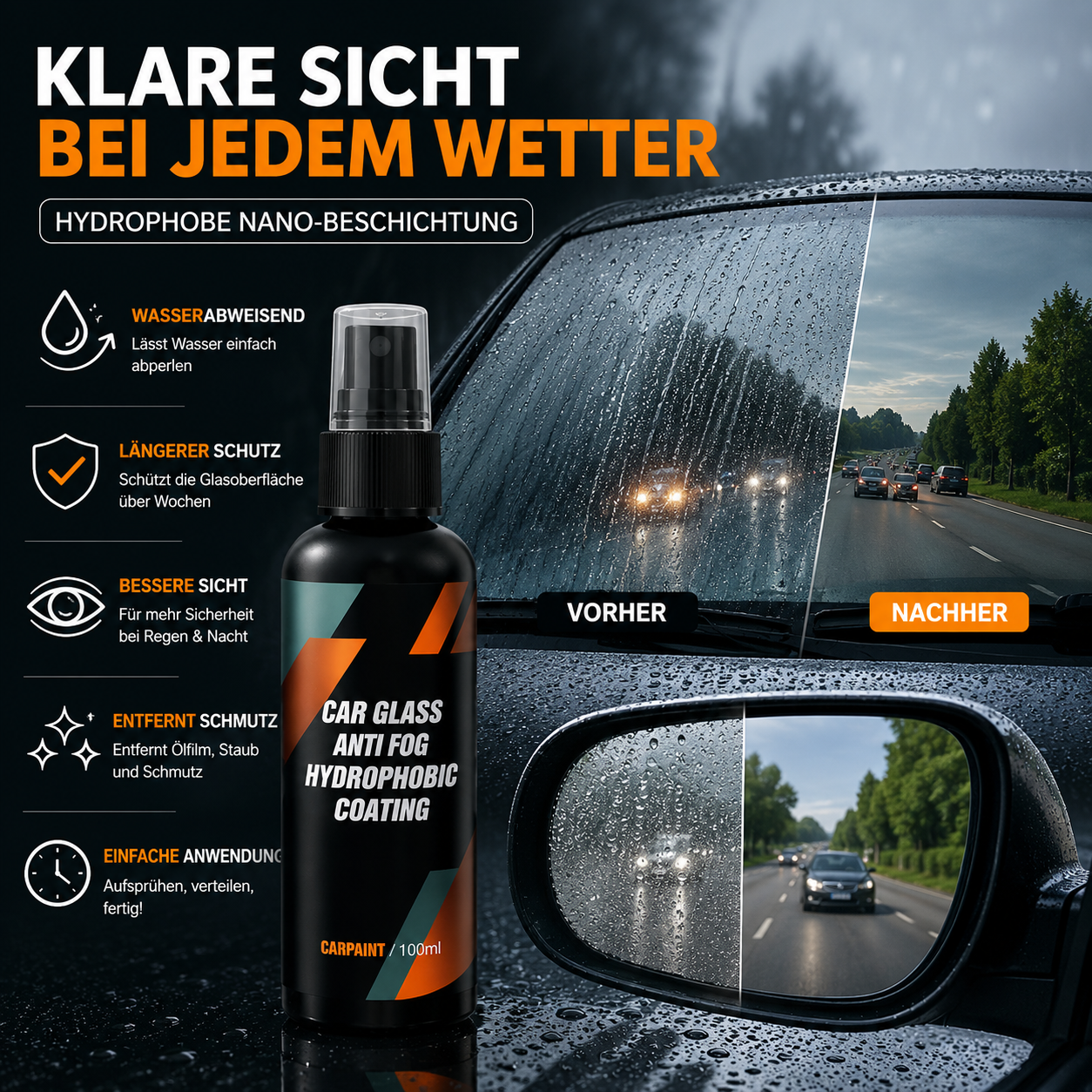 NanoShield™ | Klare Sicht Bei Jedem Wetter